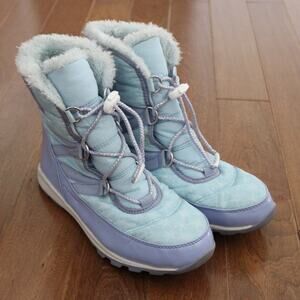 Sorel Disney Frozen Show Boots Girl Blue Snowflake Waterproof‎ US 6